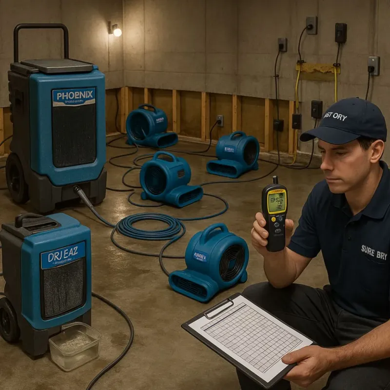 Structural Drying and Dehumidification process in Marks, MS